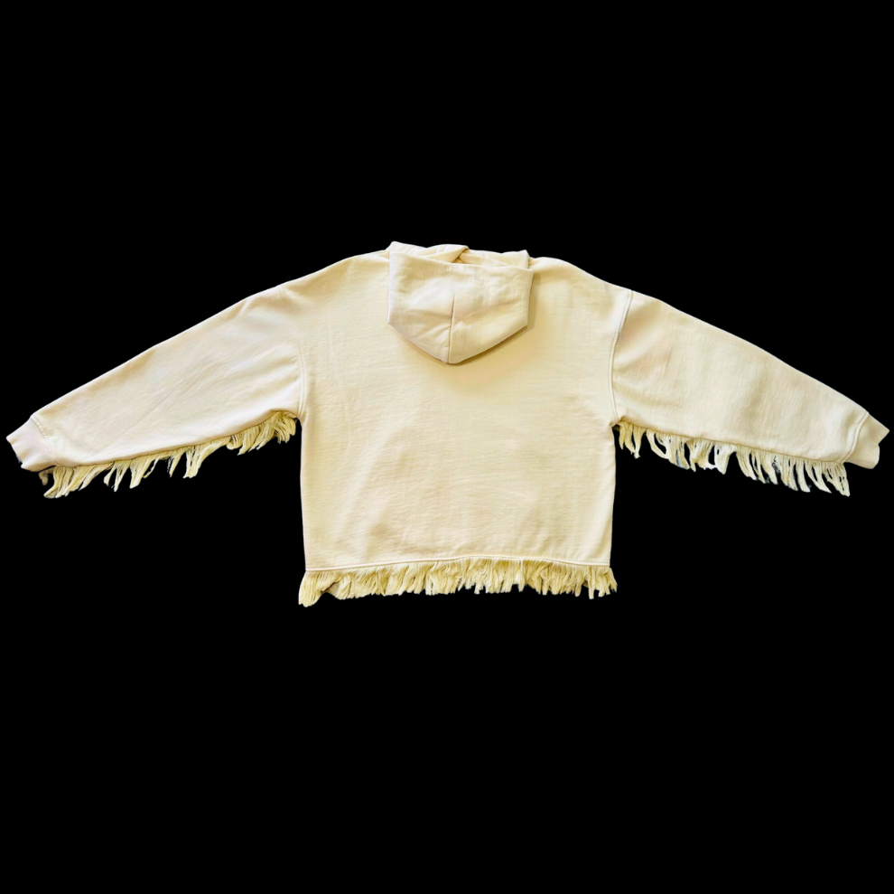 APOLO HOODIE FRINGED ENDS ON THE SLEEVE