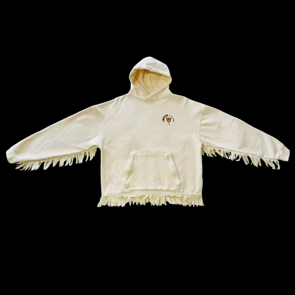 APOLO HOODIE FRINGED ENDS ON THE SLEEVE