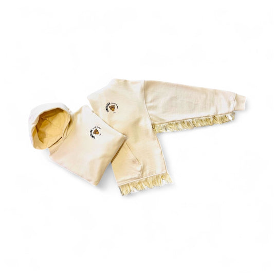 APOLLO HOODIE FRINGED ENDS ON THE SLEEVE