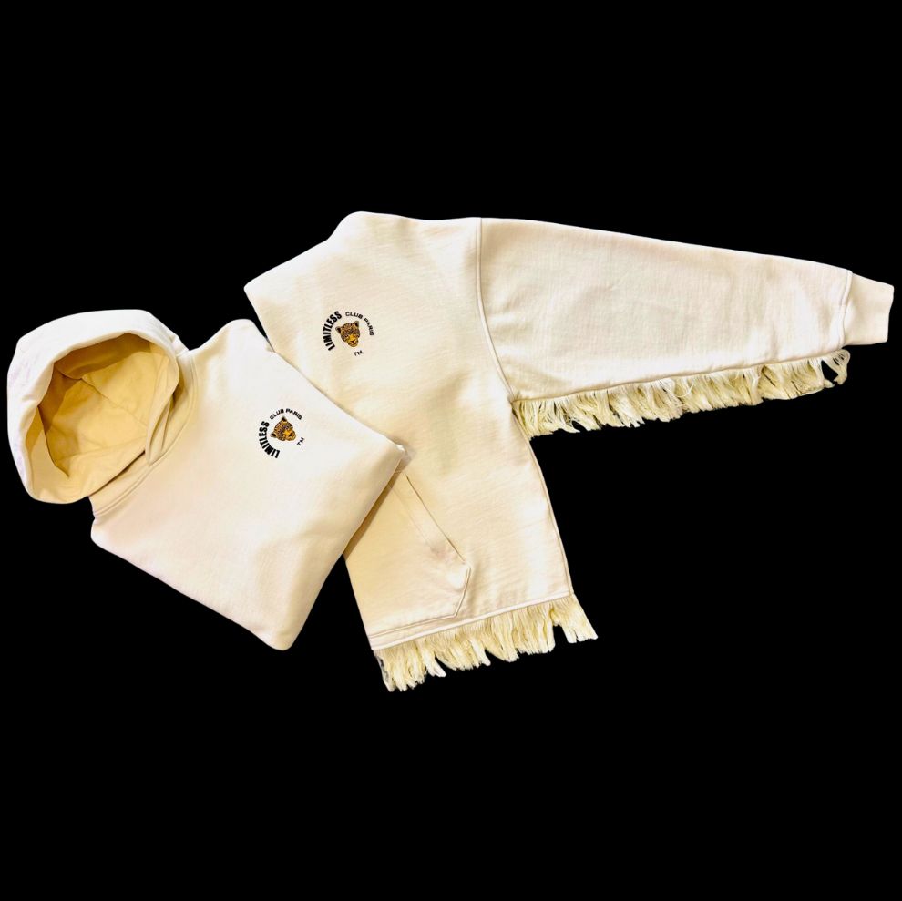 APOLO HOODIE FRINGED ENDS ON THE SLEEVE